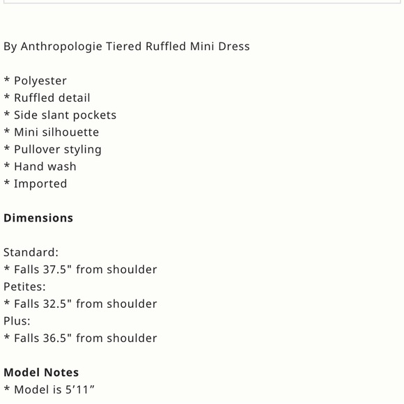 Anthropologie Tiered Ruffled Mini Dress 3X Plus size - Picture 5 of 6